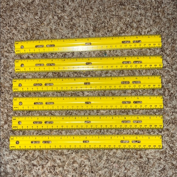 Office | 12 Standard Metric Plastic Yellow Ruler Set Of 6 | Poshmark